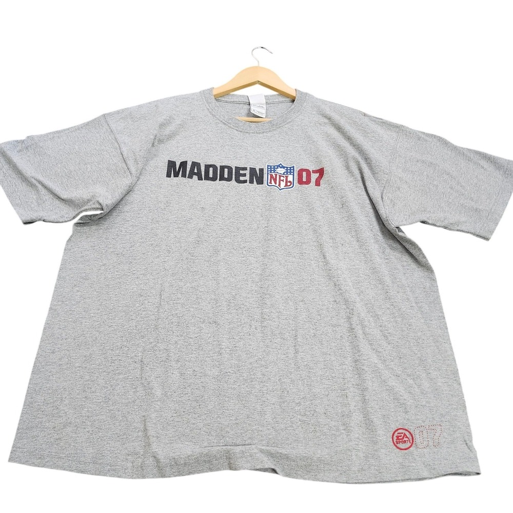 Vintage Madden NFL 07 EA Sports T-Shirt Mens 2XL Gray Fruit of the Loom Lofteez